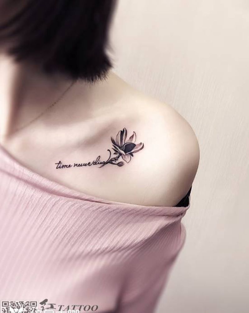 锁骨tattoo纹身图片_颈部纹身图案