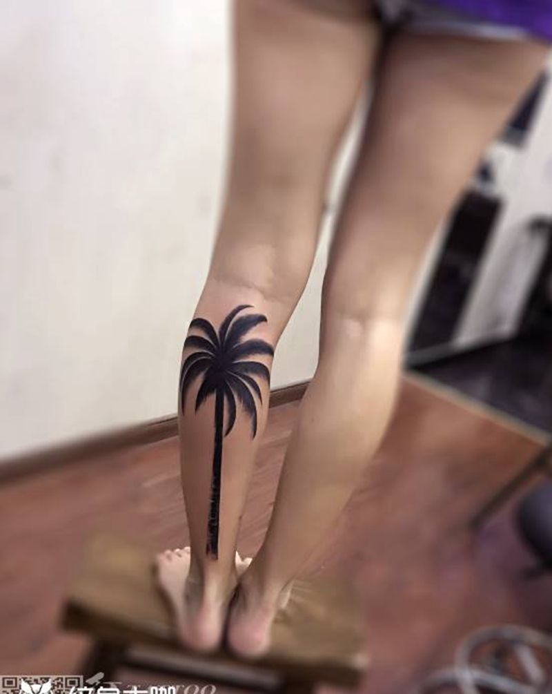 小腿tattoo纹身图片_腿部纹身图案