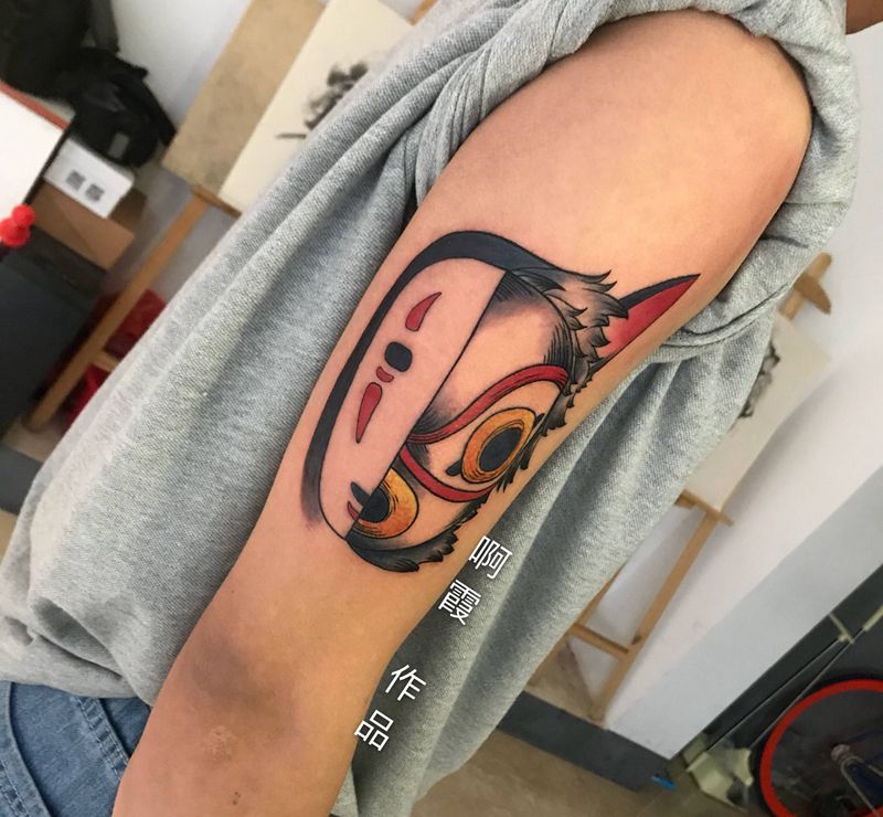 无脸男纹身图片_手臂纹身图案