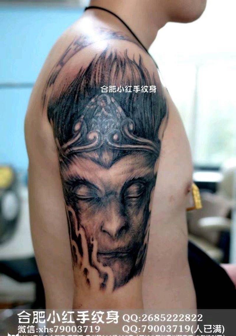 遮盖旧纹身 临摹借鉴于岳吧作品纹身图片