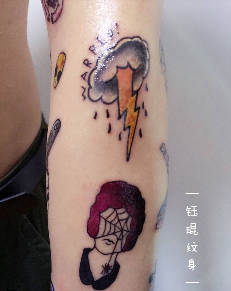 拼花臂纹身图片