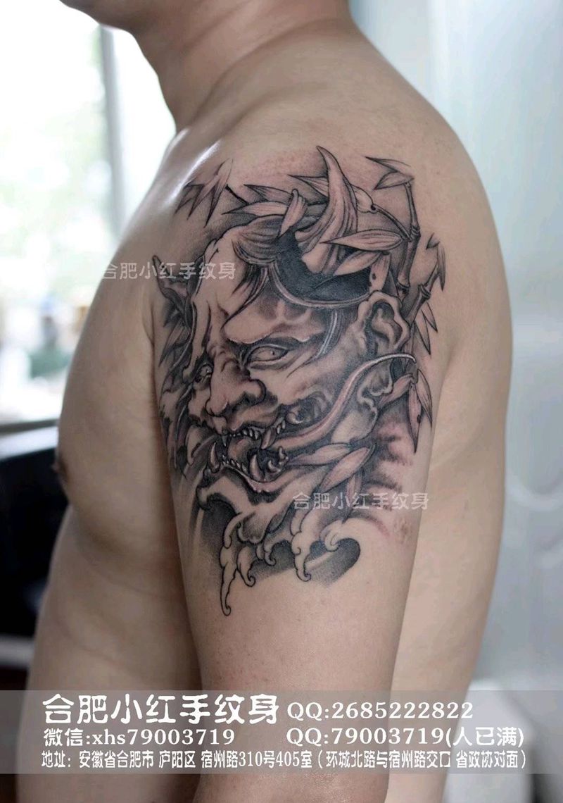 大臂般若纹身图片