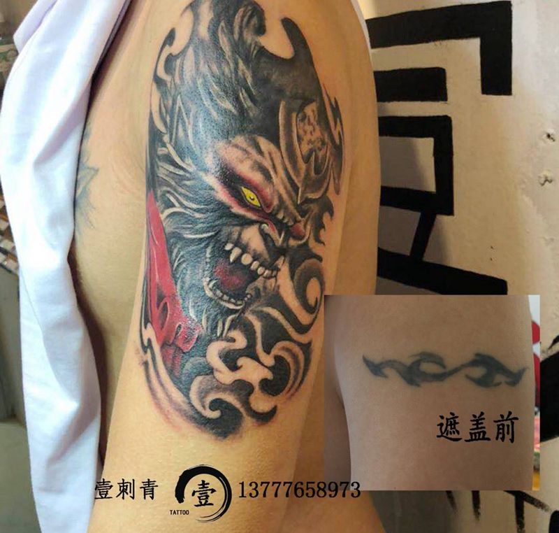 遮盖旧图纹身图片