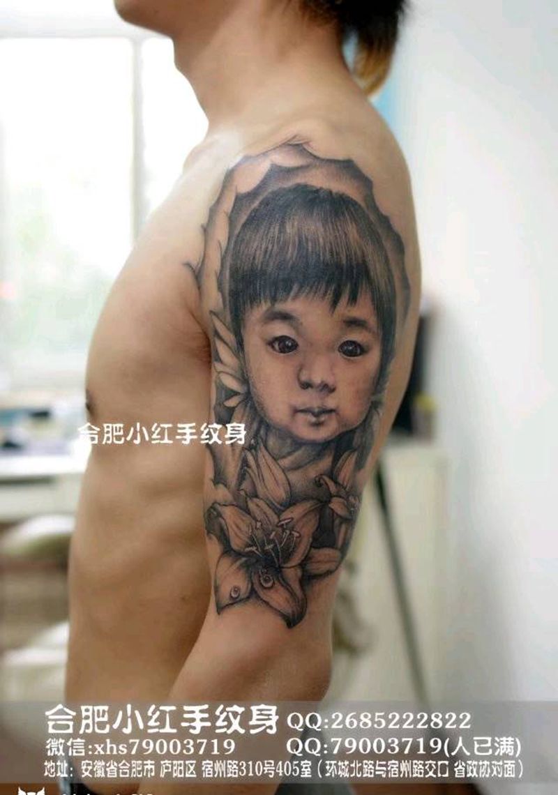 宝宝肖像纹身图片