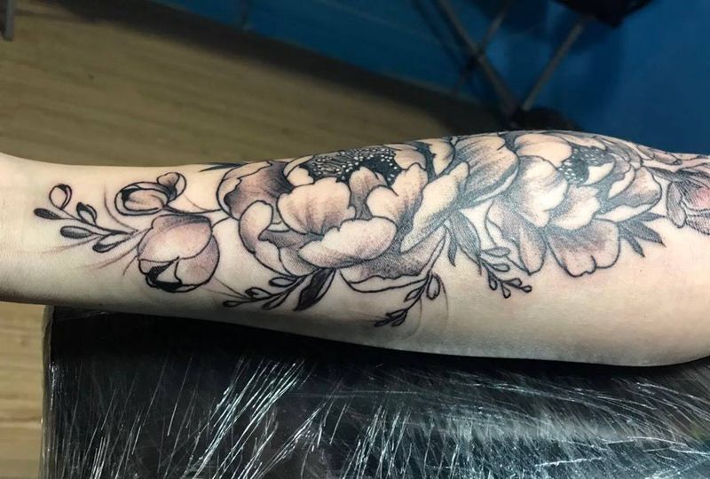 富贵牡丹纹身图片