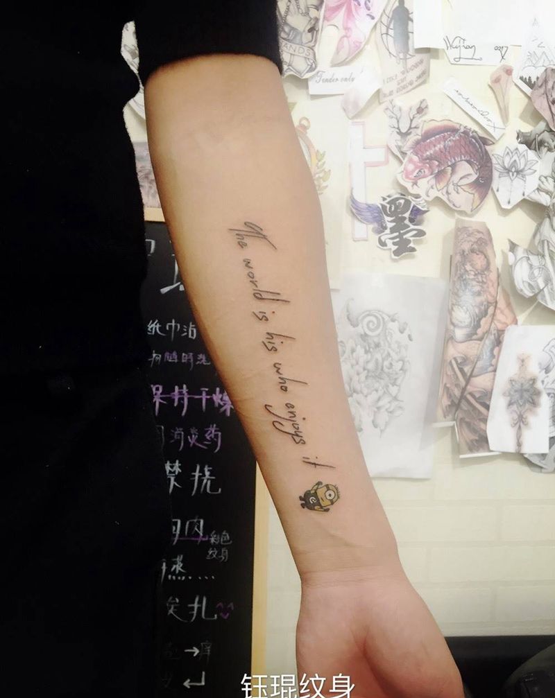 小臂英文纹身图片