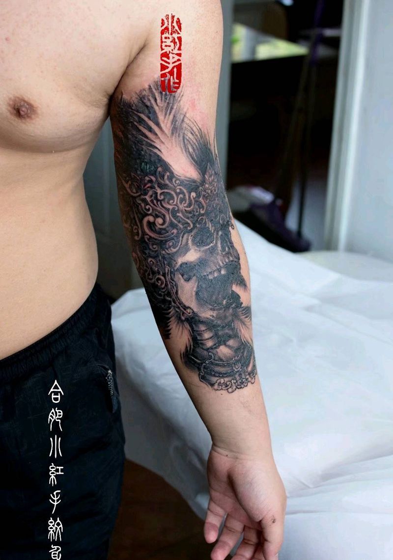 遮盖旧纹身 未完成 待续纹身图片_手臂欧美写实纹身图案