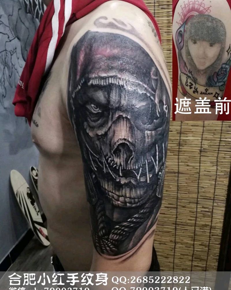 暴力遮盖旧纹身。纹身图片