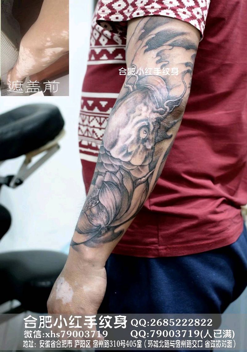 白癜风遮盖。纹身图片