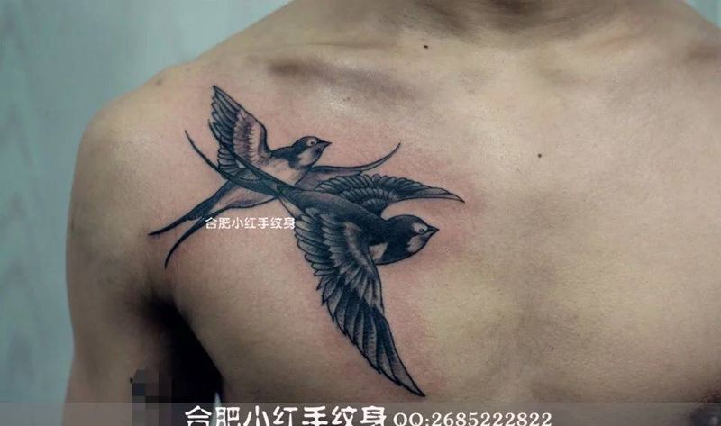 双飞燕纹身图片