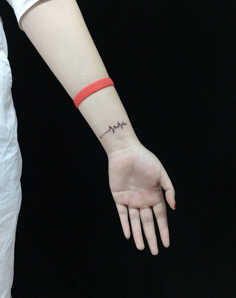 心电图纹身图片