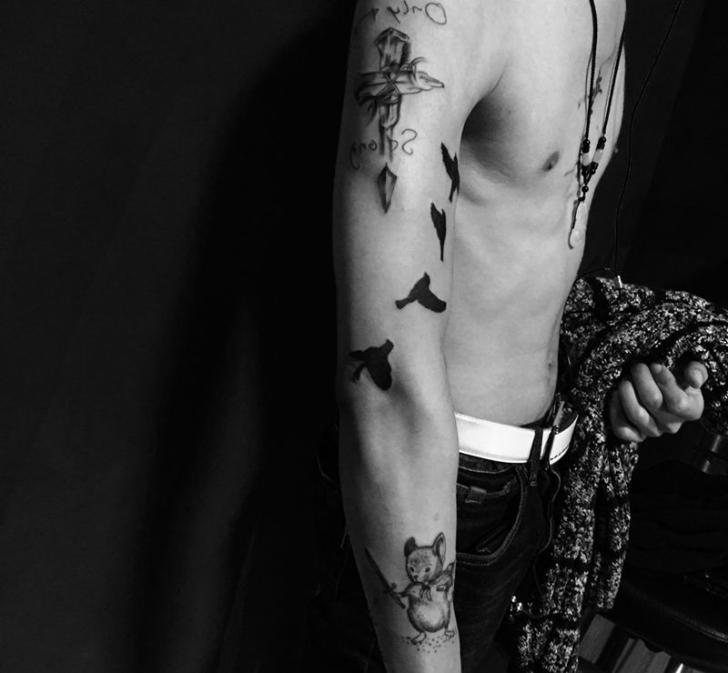 拼接花臂纹身图片