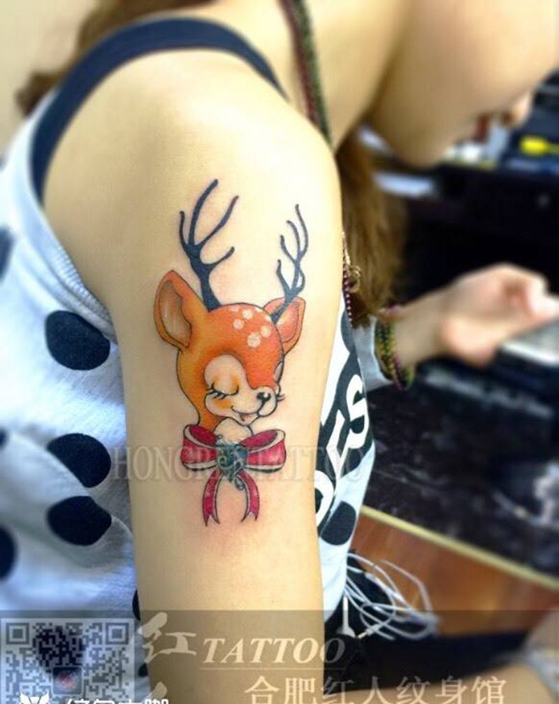 小鹿纹身图片