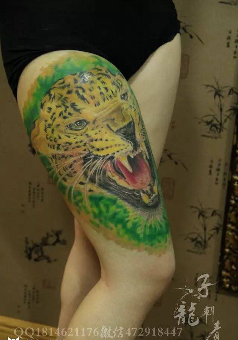 豹子头子龙纹身出品纹身图片