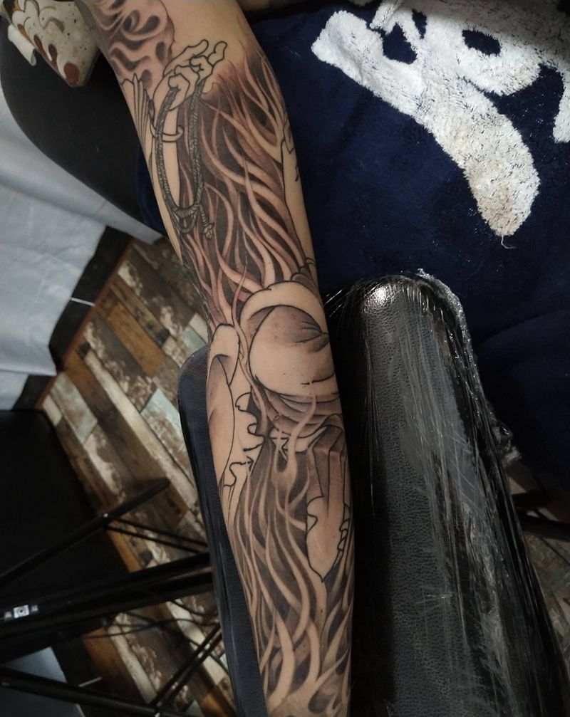 不动明王—爱染明王纹身图片_手臂新传统纹身图案