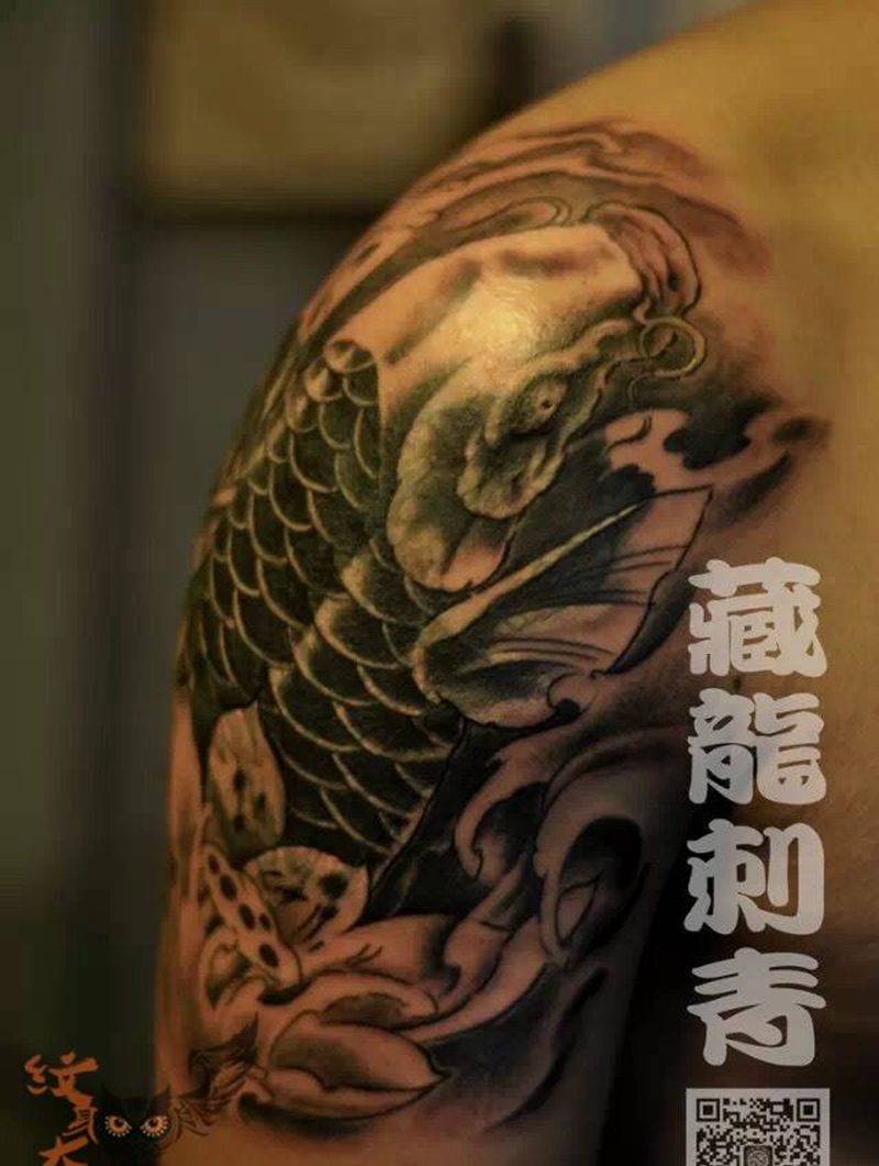 遮盖纹身纹身图片_成品手臂传统动物纹身图案