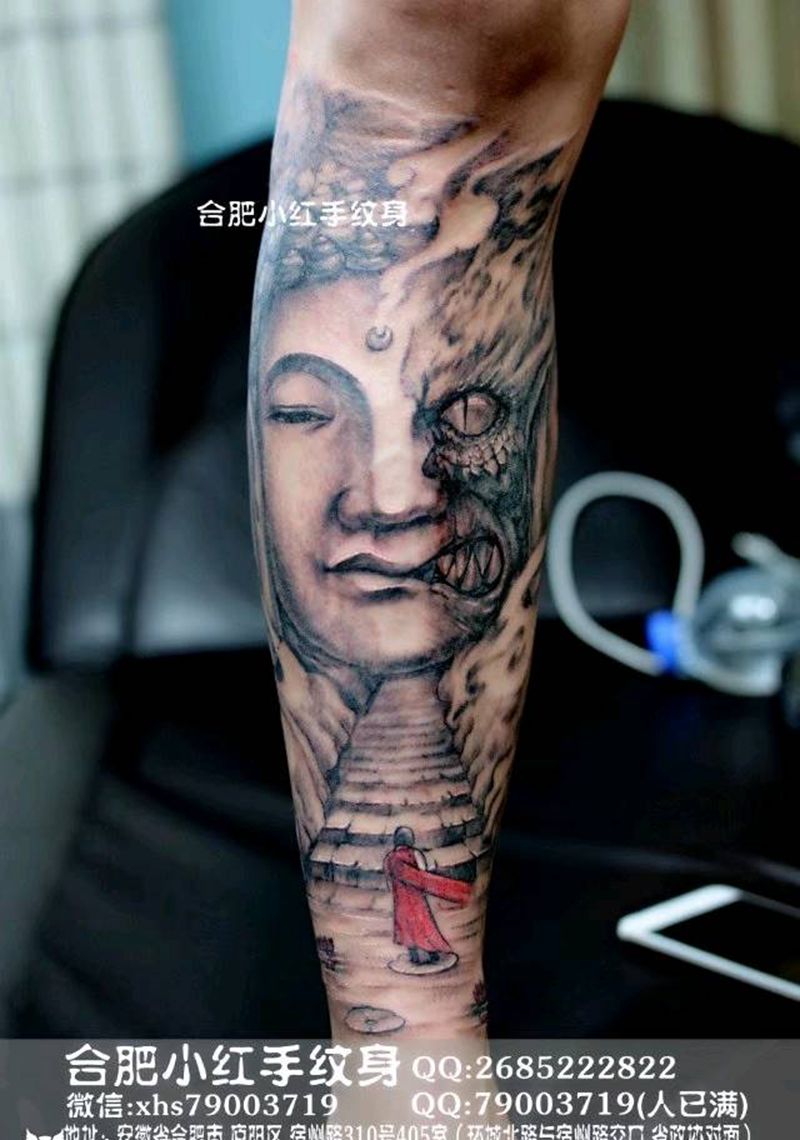 小腿一念之间。纹身图片