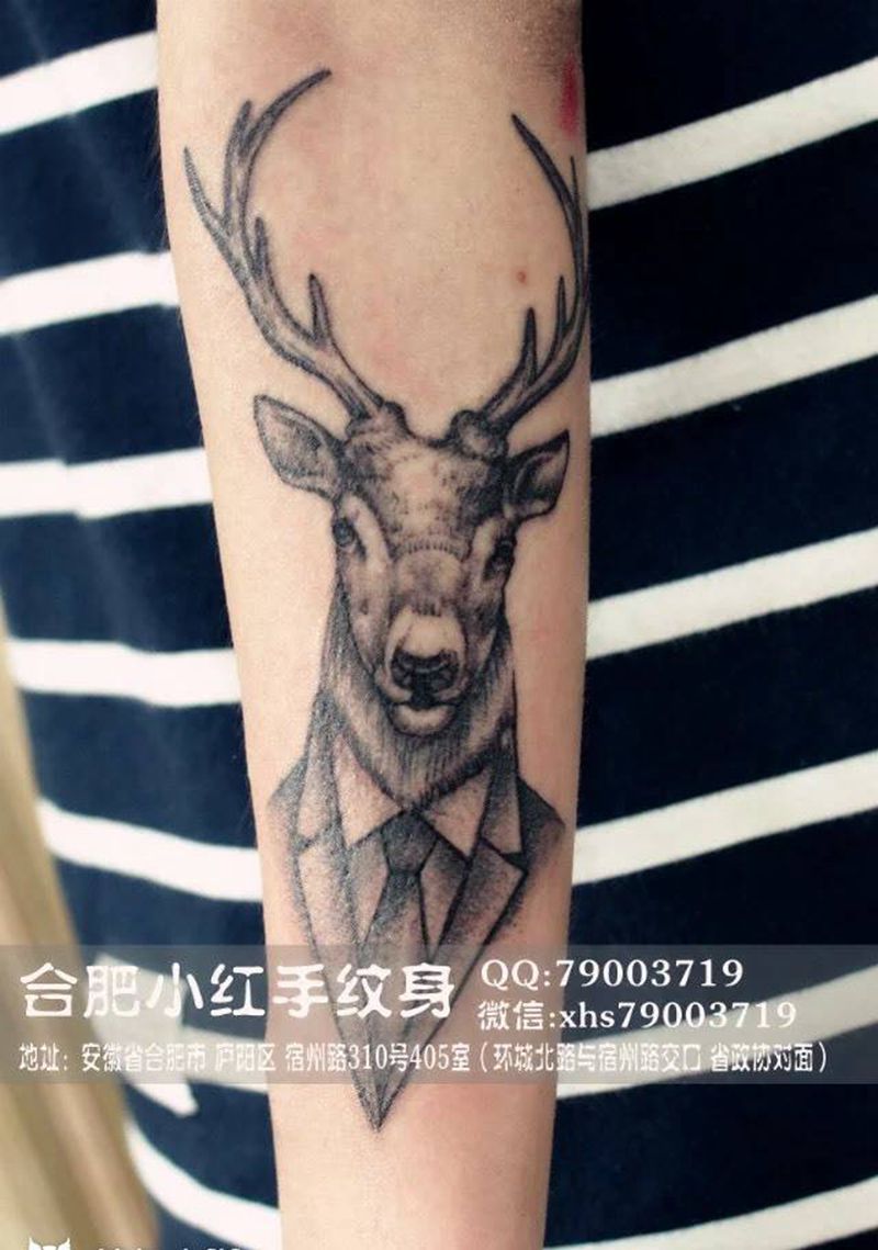 鹿系列纹身图片