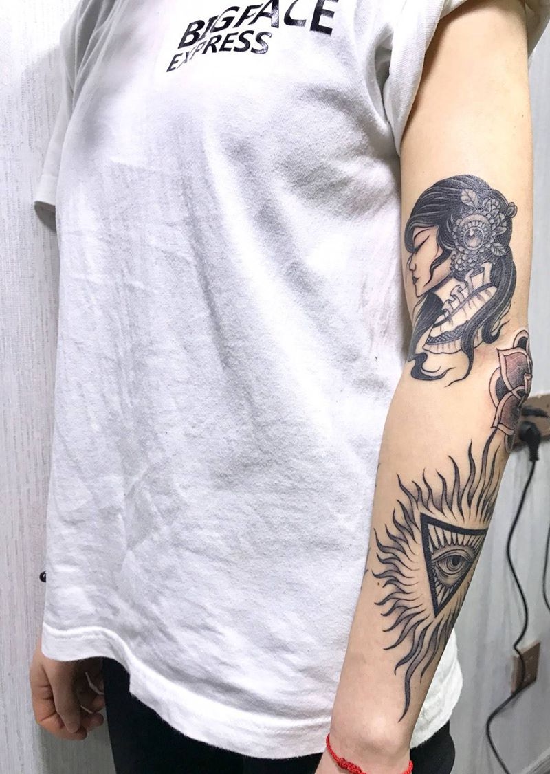 小姐姐的花臂开始纹身图片