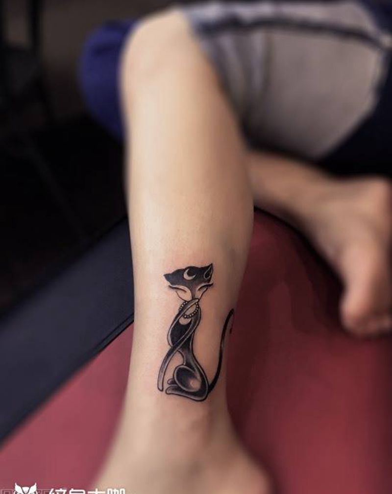 脚腕小狐狸tattoo纹身图片