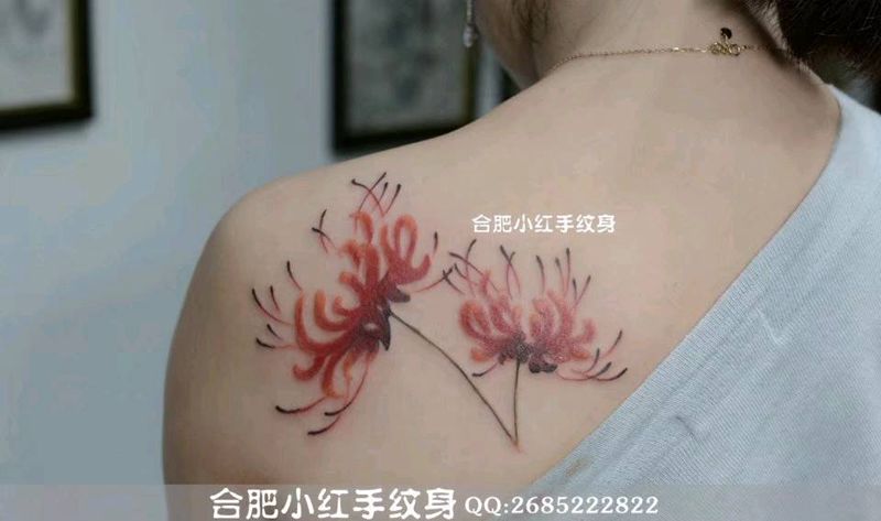 小清新彼岸花。纹身图片