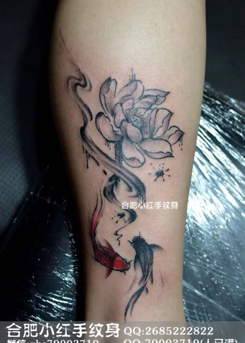 步步生莲纹身图片