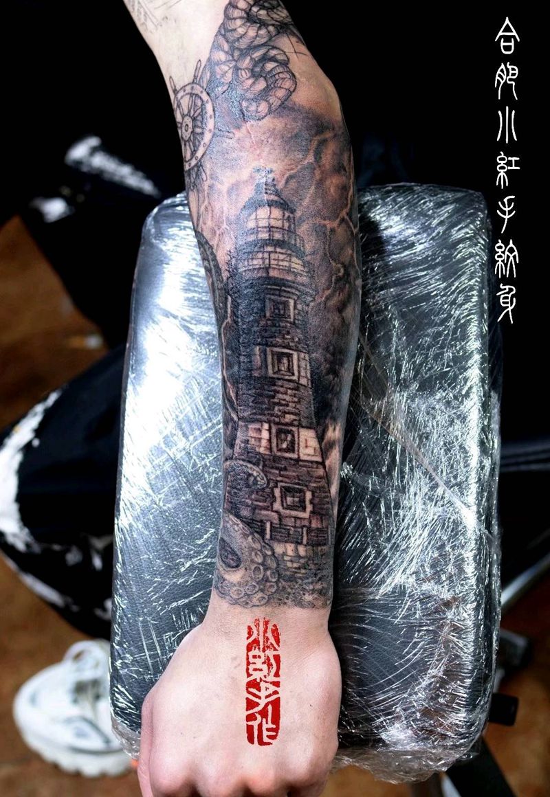 花臂进行中纹身图片_手臂纹身图案