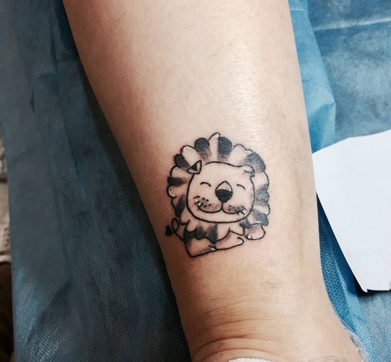 可爱的小狮子纹身图片