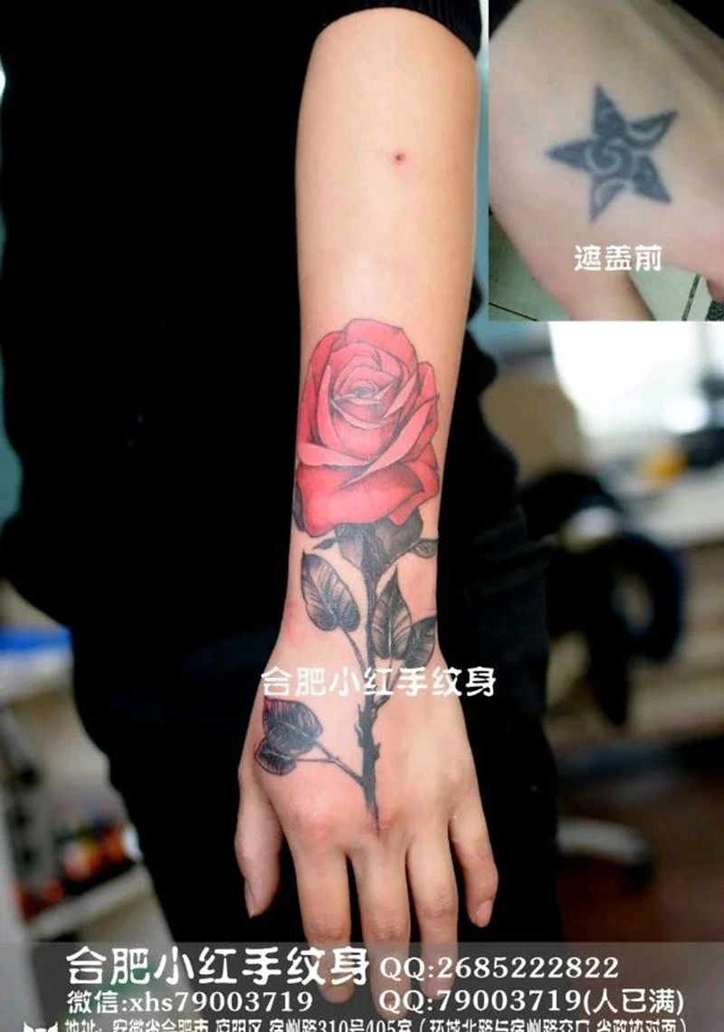 遮盖旧纹身。纹身图片