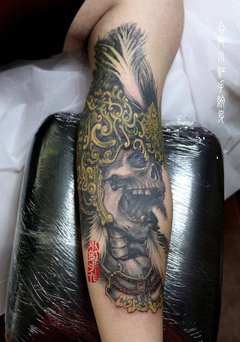 历时小半年的遮盖纹身完成纹身图片_手臂纹身图案