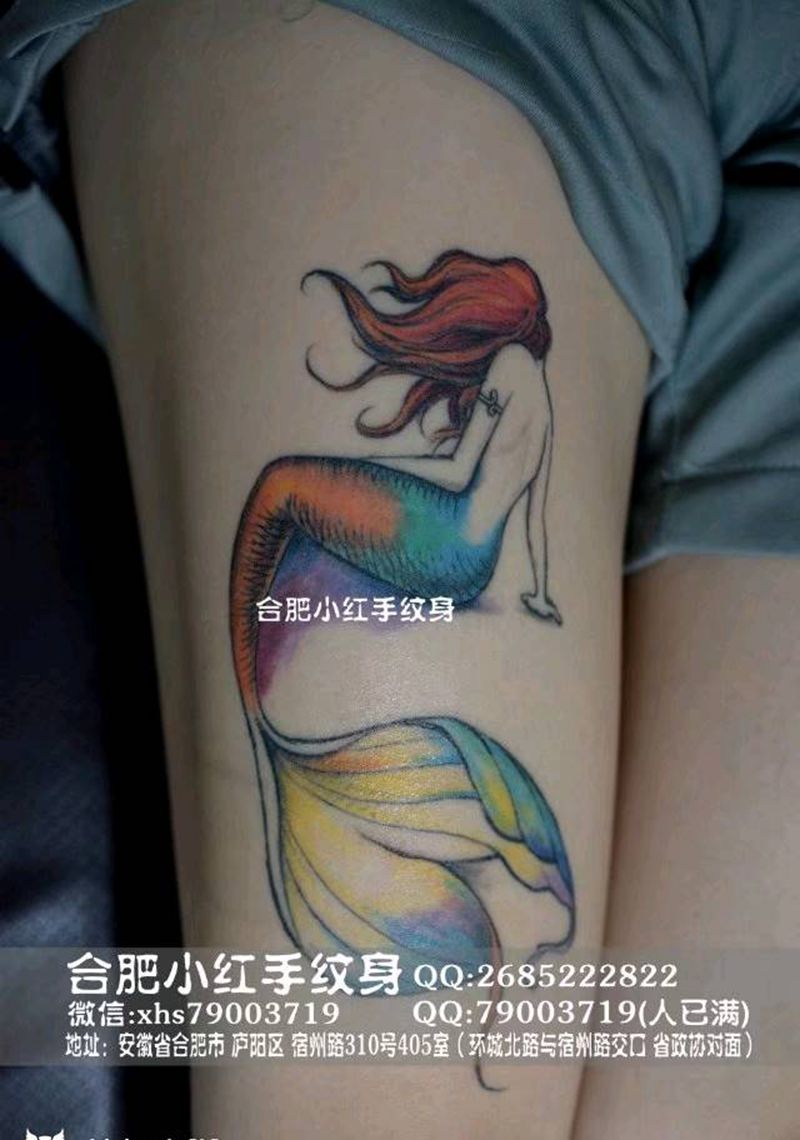 恢复了一年多的彩色作品。纹身图片