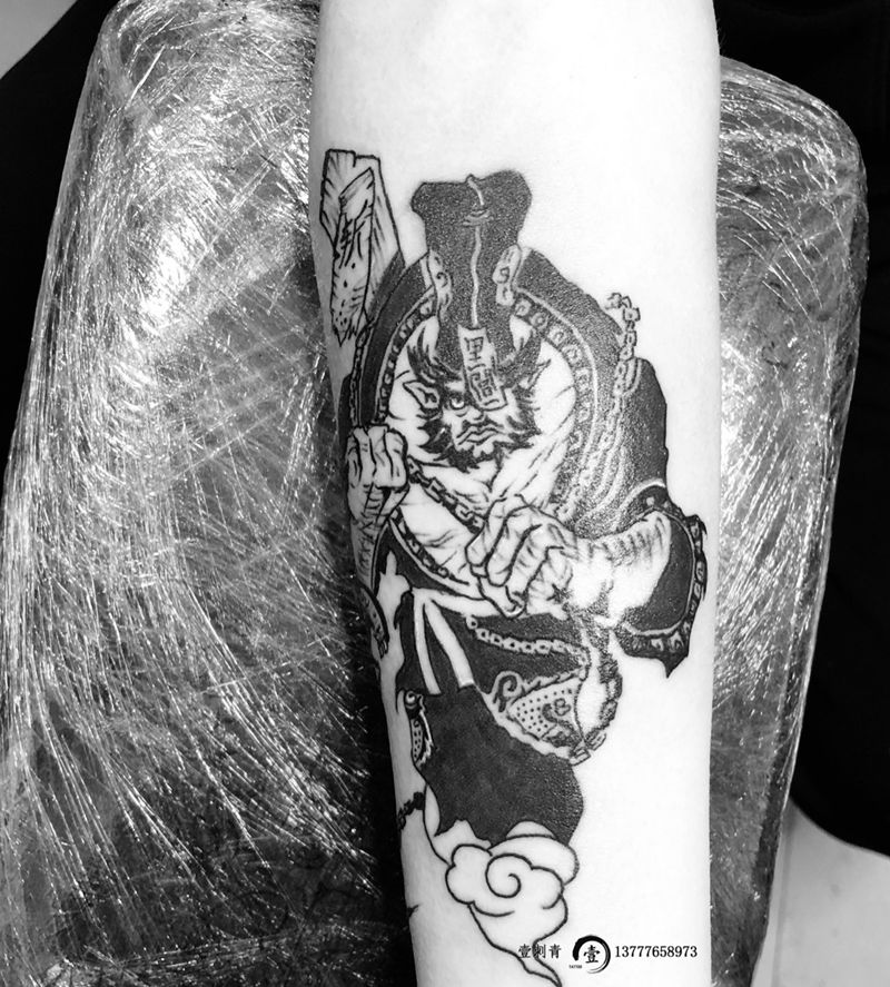 黑无常纹身图片