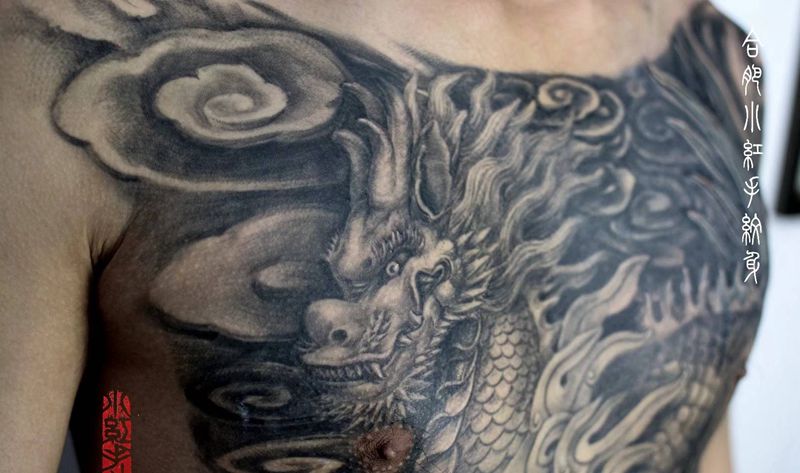 遮盖旧纹身纹身图片_胸部纹身图案