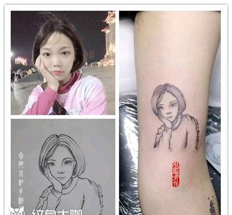 定制小肖像纹身图片_手臂纹身图案