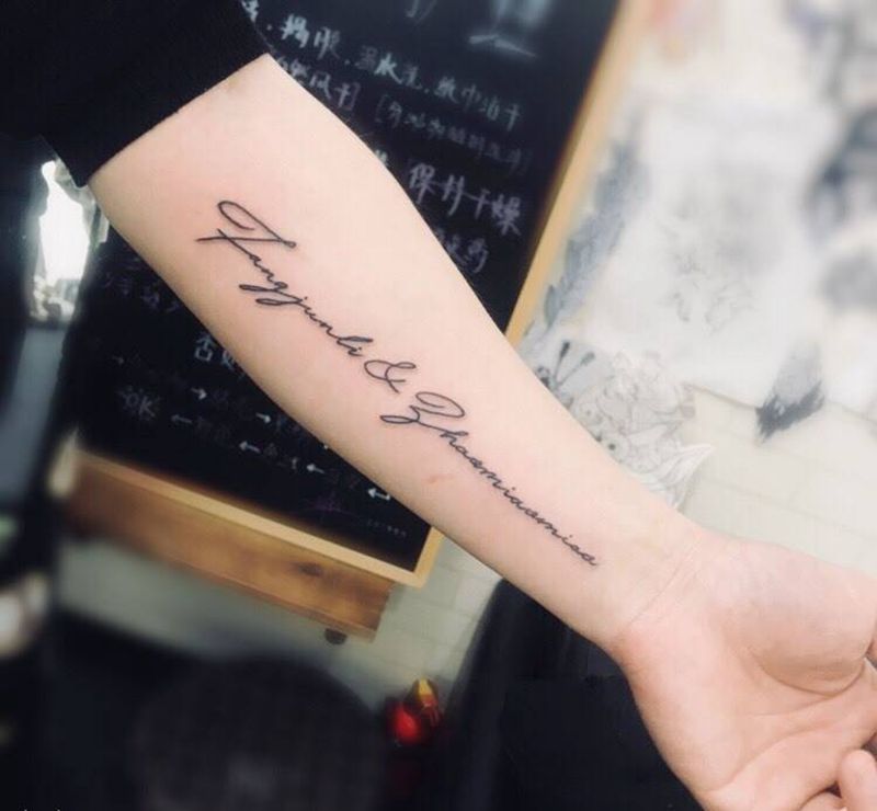 手臂英文纹身图片