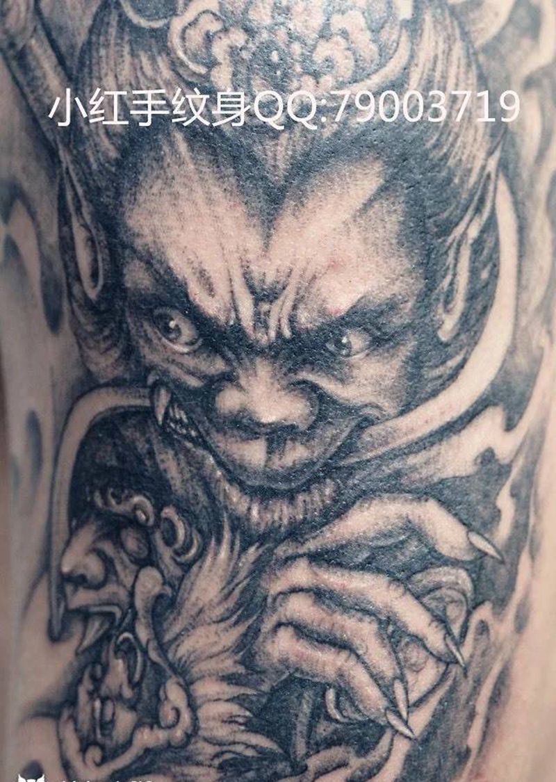 大臂猴王纹身图片