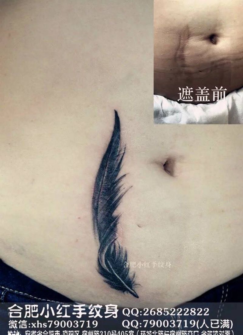 手术疤痕遮盖纹身图片