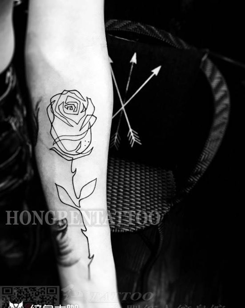 “一枝独秀”纹身图片