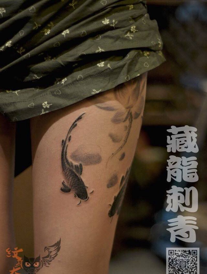 水墨风纹身图片