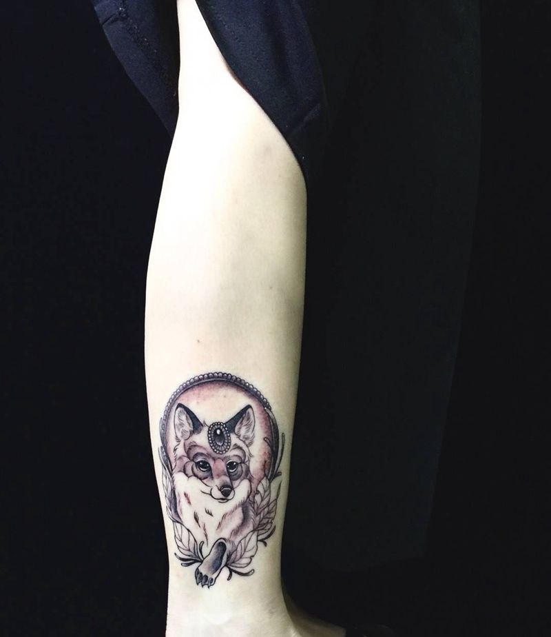 小姐姐的小狐狸纹身图片