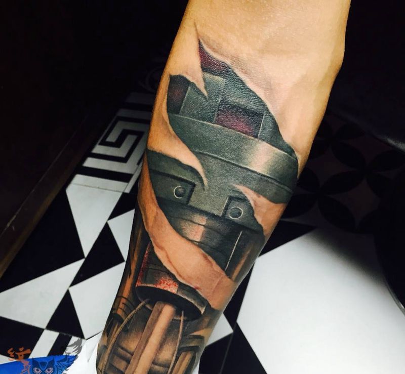 机械手臂纹身图片