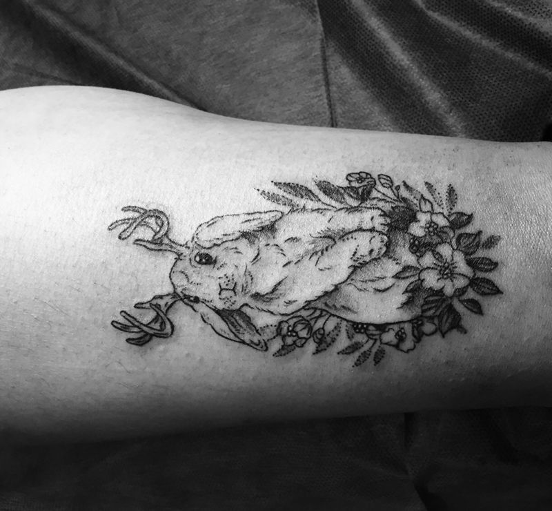 萌兔子纹身图片