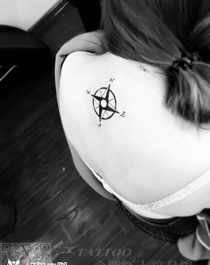 指南针纹身图片
