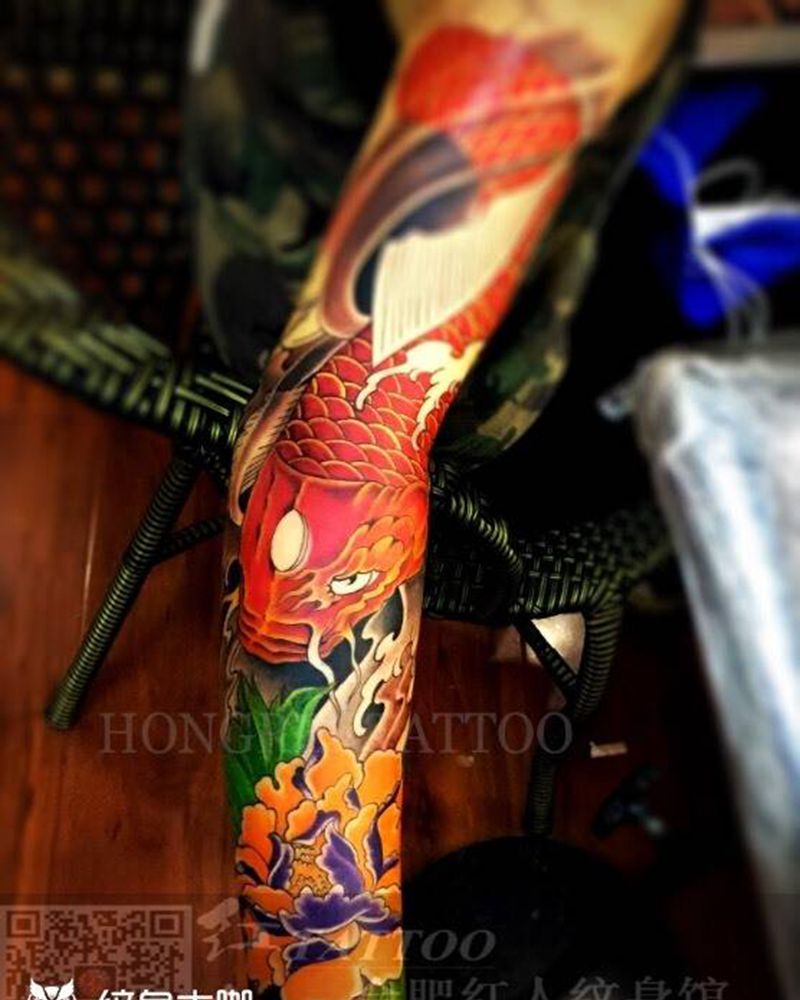 传统花臂—待续纹身图片