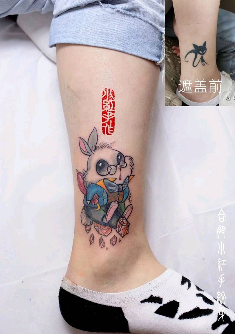 遮盖旧纹身纹身图片_腿部纹身图案