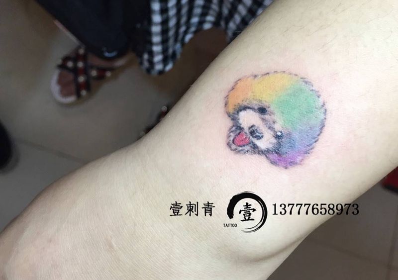 客人家的小狗纹身图片