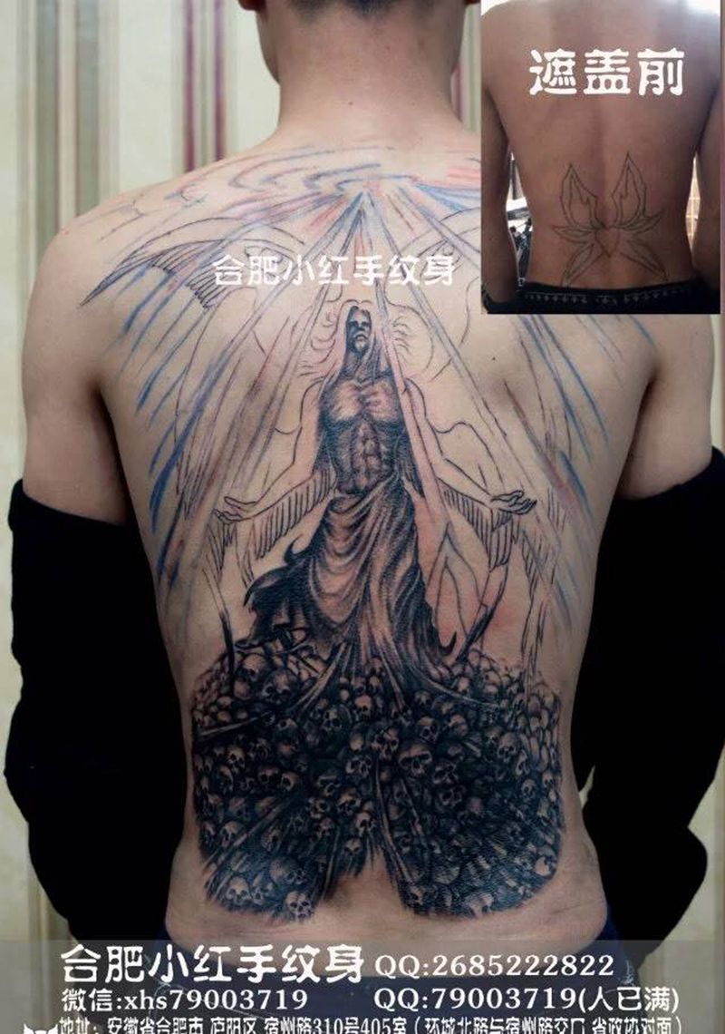 遮盖未完成纹身图片