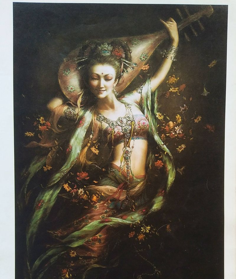 飞天女纹身图片_背部纹身图案