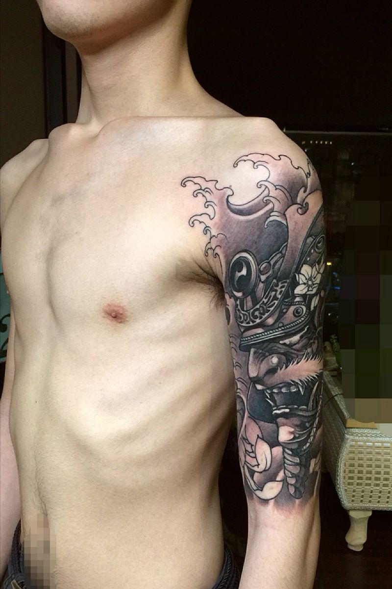 日本武士纹身图片_手臂臀部新传统老传统纹身图案