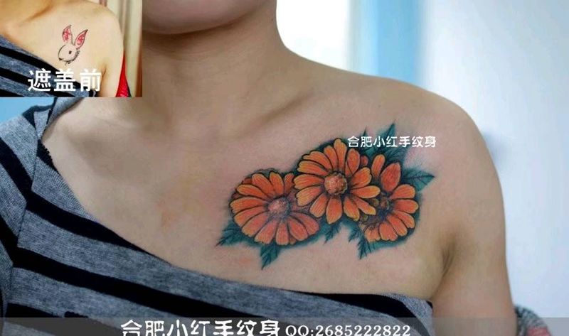 遮盖旧纹身。纹身图片